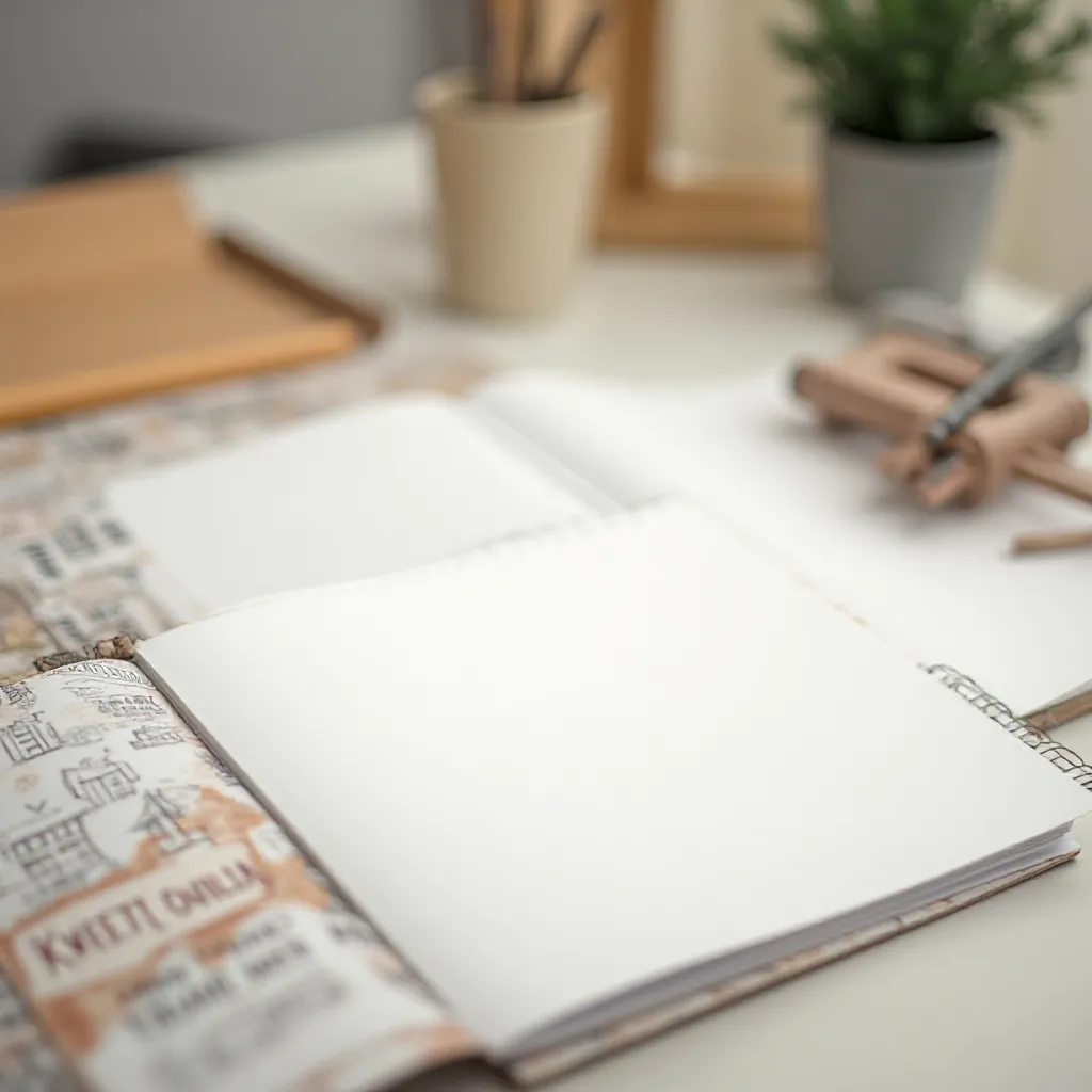 Hand-drawn sketches and illustrations in art journal